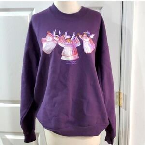 Vintage Purple Brown Angel Sweatshirt L